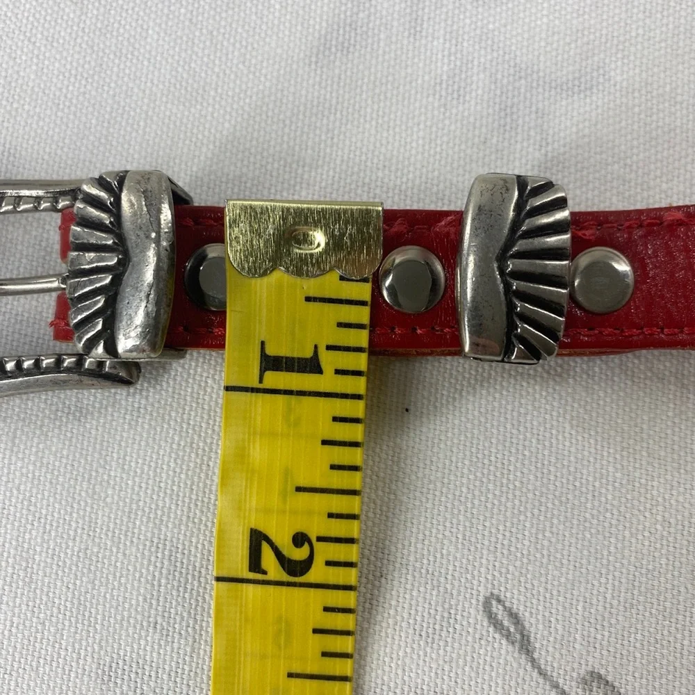 Vintage~DUNDEE~Ladies Red Leather Belt Size 32
